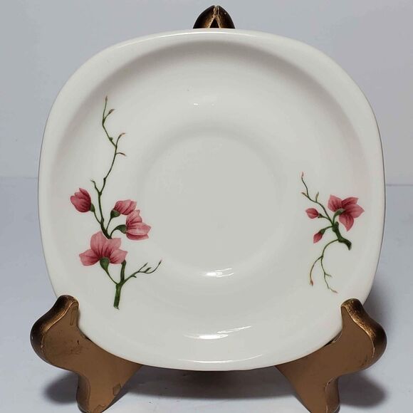 Syracuse China Teacup and Saucer Pink Flowers - Picture 5 of 7